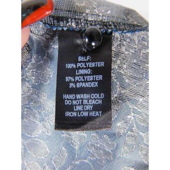 Floral Ruffle Top Womens Small Jacquard Fit Flare Button V Neck Blouse - Picture 12 of 12